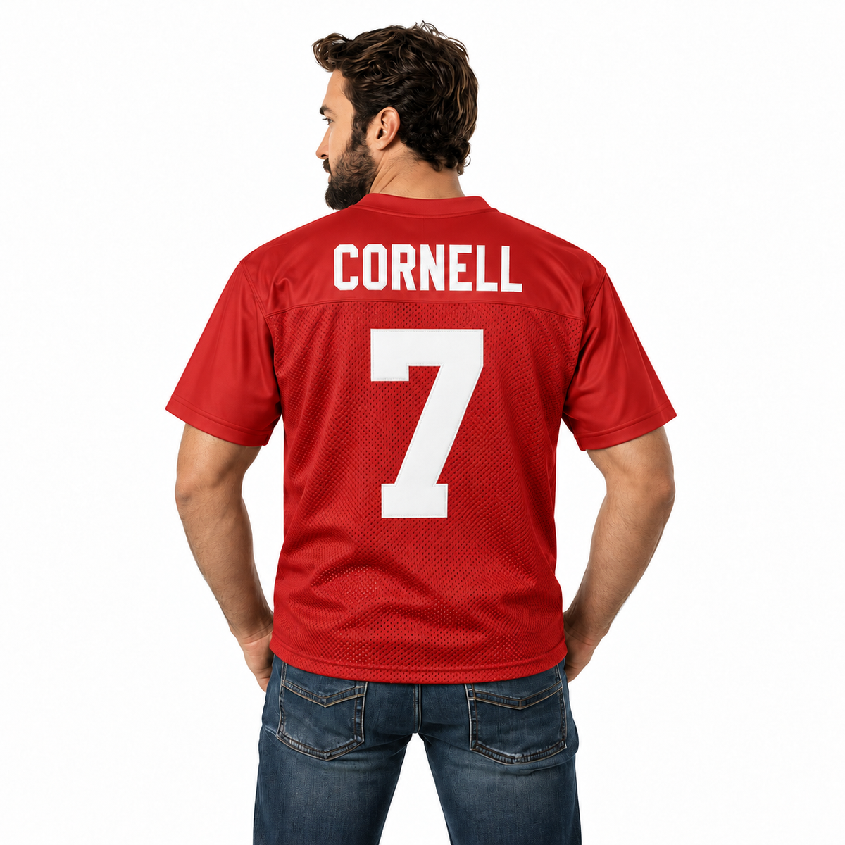 Red Cornell #7 Football Jersey