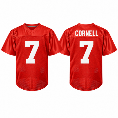Red Cornell #7 Football Jersey